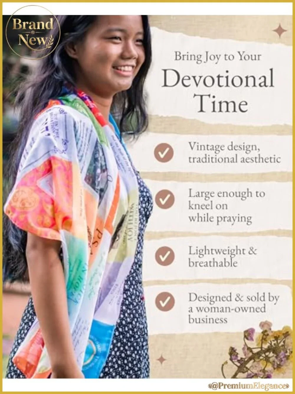Christian Prayer Scarf 100% Cotton 24 Bible Verses Shawl Wrap